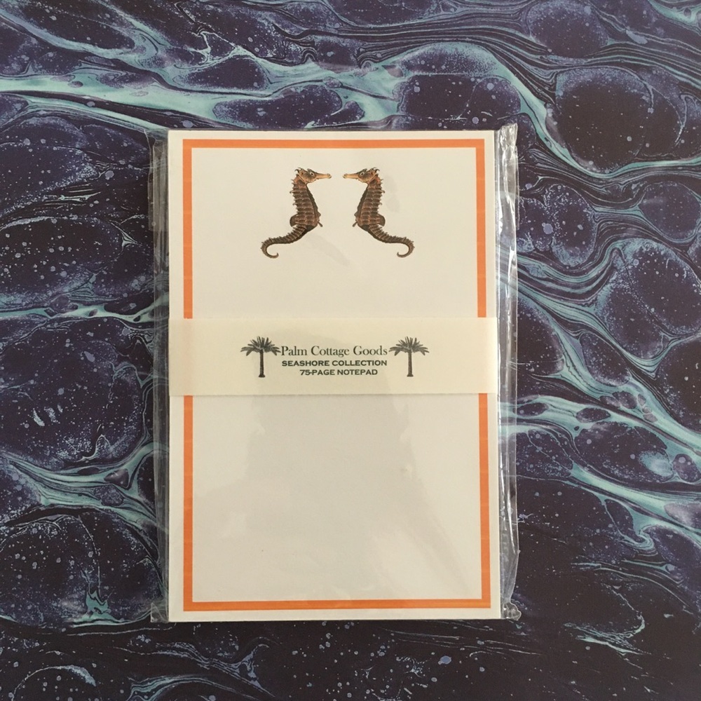 Palm Cottage Goods 75-page Seahorses Notepad.